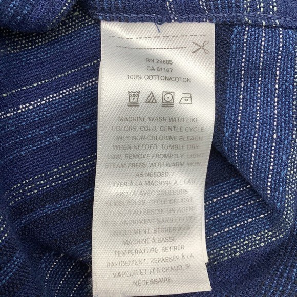 Pendleton Mens Short Sleeve Button Up Shirt Blue Striped Size XXL‎ Fitted - Picture 5 of 6